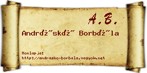 Andráskó Borbála névjegykártya